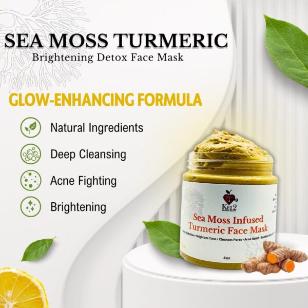 Sea Moss Turmeric Face Mask – Brightening & Acne-Fighting - Image 2