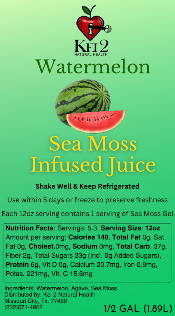 Sea Moss Infused Watermelon Juice 1/2 Gallon - Image 2